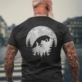 きつね 北海道 ムーンフォックスジャンプ 動物の自然を探している メンズTシャツ バックプリント 高齢者への贈り物