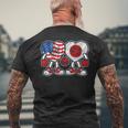 アメリカと日本 ハート フレンドシップ メンズTシャツ バックプリント 高齢者への贈り物