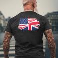 アメリカの国旗-ユニオンジャック-イギリスの国旗 Usa Flag Union Jack Uk Flag メンズTシャツ バックプリント 高齢者への贈り物