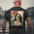 イングリッシュスプリンガー・スパニエル 英語 スプリンガー スパニエル 犬 ラーメン メンズTシャツ バックプリント 高齢者への贈り物