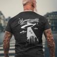エイリアン誘拐 Ufo Humans Are Terrible メンズTシャツ バックプリント 高齢者への贈り物