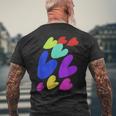 カラフルハート メンズTシャツ バックプリント 高齢者への贈り物