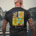 ゴッホの有名な芸術絵画 ひまわりvan Gogh メンズTシャツ バックプリント 高齢者への贈り物