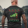 サンタ T-Rex 食べるトナカイ恐竜 アグリークリスマスセーター メンズTシャツ バックプリント 高齢者への贈り物