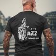 ジャズ・サックス レッツ・ジャズ・シング・アップlet's Jazz Thing Up 長袖tシャツ メンズTシャツ バックプリント 高齢者への贈り物