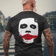 ダークナイトジョーカーの顔 ミニマリスト 象徴的なイメージ メンズTシャツ バックプリント 高齢者への贈り物