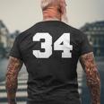ナンバー34 スポーツジャージプレーヤー 34 ファン フロントプリント ヴァーシティ メンズTシャツ バックプリント 高齢者への贈り物