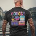 ネバーフォーゲット カセットテープ フロッピーディスク オールドスクール レトロ メンズTシャツ バックプリント 高齢者への贈り物