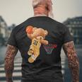 バスケットボール かわいい テディベア メンズTシャツ バックプリント 高齢者への贈り物