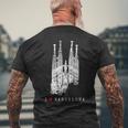 バルセロナ サグラダファミリア ヴィンテージ スパニッシュ I Love Barcelona メンズTシャツ バックプリント 高齢者への贈り物