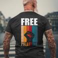 パレスチナ人のためのフリーパレスチナのレトロなビンテージデザイン 長袖tシャツ メンズTシャツ バックプリント 高齢者への贈り物