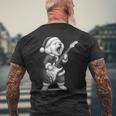 ビション・フリーゼ ギターを弾く クリスマス 犬好き メンズTシャツ バックプリント 高齢者への贈り物