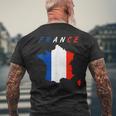フランスの地図の中のフランス国旗tシャツ メンズTシャツ バックプリント 高齢者への贈り物