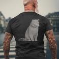 ブリティッシュショートヘアの猫 長袖tシャツ メンズTシャツ バックプリント 高齢者への贈り物