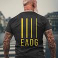 ベースプレーヤーギタリスト Eadg 4弦ベースギター メンズTシャツ バックプリント 高齢者への贈り物