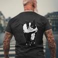 ボストンテリアハグ メンズTシャツ バックプリント 高齢者への贈り物