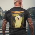 ポメラニアン 面白いtシャツ 犬 ムンクの叫び かわいい メンズ 子供 おもしろ 服 グッズ ネタ わんこ メンズTシャツ バックプリント 高齢者への贈り物