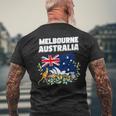 メルボルン オーストラリア お土産 オーストラリア国旗 カンガルーコアラ メンズTシャツ バックプリント 高齢者への贈り物