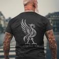 リバプール イングランド Est1207 Colossal Liverbird Grey Age メンズTシャツ バックプリント 高齢者への贈り物