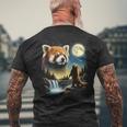 レッサーパンダ ハウリング トゥ ザ ムーン ミーム おもしろ 90年代 レッサーパンダ メンズTシャツ バックプリント 高齢者への贈り物
