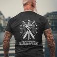 光の戦士 Warrior Of Light This Is The Turning Point 交差する剣 メンズTシャツ バックプリント 高齢者への贈り物