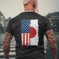 半日半 アメリカ国旗 日米ルーツ メンズTシャツ バックプリント 高齢者への贈り物