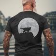 月と猫のシルエット ソマリ猫 メンズTシャツ バックプリント 高齢者への贈り物