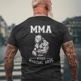 犬のmmaファイター フリーファイティングピットブル メンズTシャツ バックプリント 高齢者への贈り物