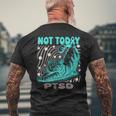面白いptsd啓発リラックス猫は今日ではありません メンズTシャツ バックプリント 高齢者への贈り物