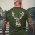Christmas Camo Holiday Hunting Reindeer Deer Xmas Lights Men's T-shirt Back Print Gifts for Old Men