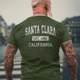 Santa Clara California Ca ビンテージ 確立されたスポーツデザイン メンズTシャツ バックプリント 高齢者への贈り物