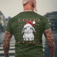 Ugly Christmas Sweater Rabbit Lover Santa Hat Holiday Men's T-shirt Back Print Gifts for Old Men Ugly Christmas Sweater Rabbit Lover Santa Hat Holiday Men's T-shirt Back Print Gifts for Old Men