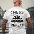 Chess Play チェス盤 チェスマット ギフトアイデア メンズTシャツ バックプリント 高齢者への贈り物