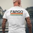 Fargo City レトロ ヴィンテージ ストライプ ギフトとお土産 メンズTシャツ バックプリント 高齢者への贈り物