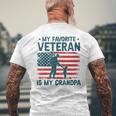 My Favorite Veteran Is My Grandpa Veterans Day Military Papa Men's T-shirt Back Print Gifts for Old Men