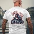Followmeバイクに乗るゴリラのバックプリントデザイン メンズTシャツ バックプリント 高齢者への贈り物