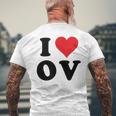 I Heart Ov Initials I Love OV First And Last Name O メンズTシャツ バックプリント 高齢者への贈り物