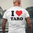 I Heart Taro 名 I Love パーソナライズ メンズTシャツ バックプリント 高齢者への贈り物