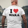 I Heart Waka ファーストネーム I Love パーソナライズ メンズTシャツ バックプリント 高齢者への贈り物