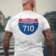 Interstate 710 California メンズTシャツ バックプリント 高齢者への贈り物
