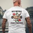 No More Fake Friends 伝統的なタトゥーインク オールドスクール エッジー メンズTシャツ バックプリント 高齢者への贈り物