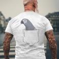 Oiseau Gris Du Gabon Dans Leac T-shirt imprimé au dos Cadeaux pour les vieillards
