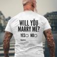 Will You Marry Me Wedding おもしろプロポーズ メンズTシャツ バックプリント 高齢者への贈り物