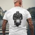 ゴリラ 動物 バイク ヘルメット メンズTシャツ バックプリント 高齢者への贈り物