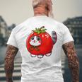トマトの猫 コスチューム メンズTシャツ バックプリント 高齢者への贈り物