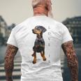 ドーベルマン シャツ ドーベルマン ピンシャー 犬 ママ お父さん 愛 ペット 子犬 メンズTシャツ バックプリント 高齢者への贈り物