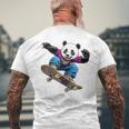 パンダベア スケートボード スケーター パンダベ メンズTシャツ バックプリント 高齢者への贈り物