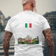ミラノ お土産 イタリア 旅行 ミラノ バケーション イタリア国旗 メンズTシャツ バックプリント 高齢者への贈り物