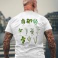ヴィンテージボタニカルハーブ ハーブコレクション ハーバリスト メンズTシャツ バックプリント 高齢者への贈り物