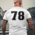 番号 78 ブラック スポーツファン ジャージ ナンバー メンズTシャツ バックプリント 高齢者への贈り物